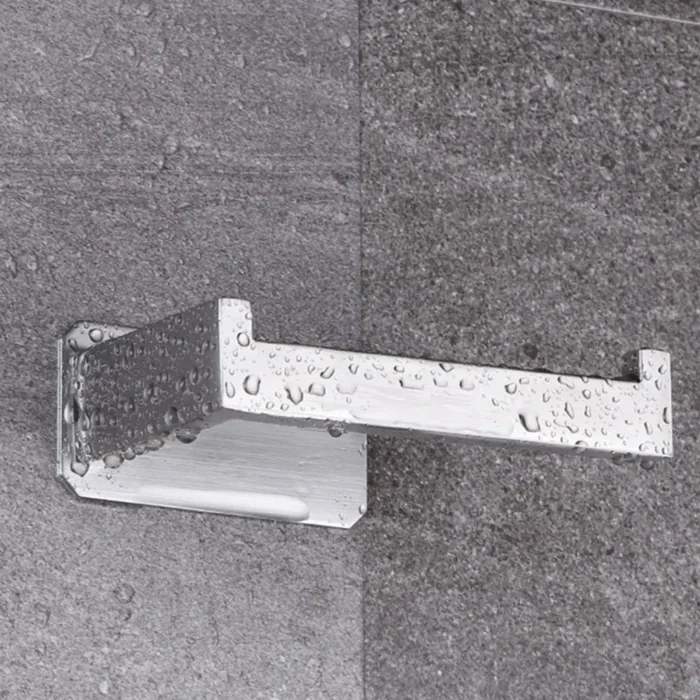 Portarrollos de Acero Inoxidable Autoadhesivo para Baño - Sin Tornillos, Acabado Negro - Imagen 5