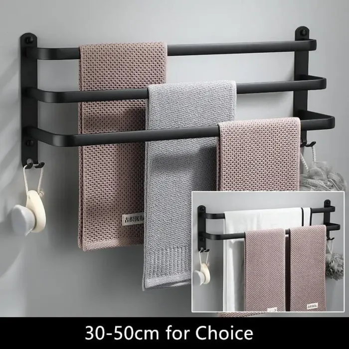 Toallero de pared de Aluminio Negro Mate - Imagen 3