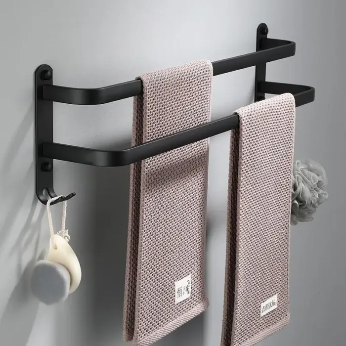 Toallero de pared de Aluminio Negro Mate - Imagen 4