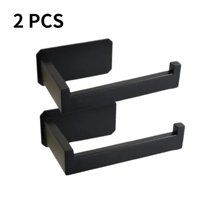Portarrollos de Acero Inoxidable Autoadhesivo para Baño - Sin Tornillos, Acabado Negro - Imagen 9