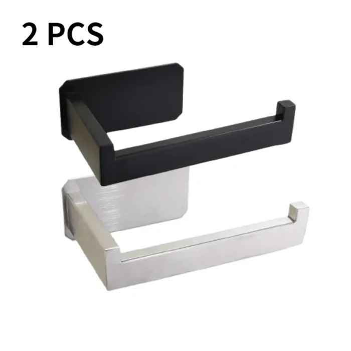 Portarrollos de Acero Inoxidable Autoadhesivo para Baño - Sin Tornillos, Acabado Negro - Imagen 11